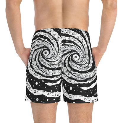 Black Star Spiral Swim Trunks