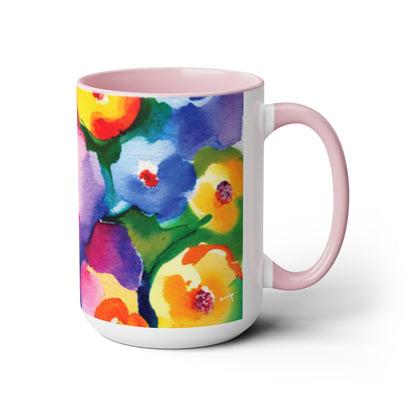 Flowery Watercolored Mug for Mother's Day - 15oz