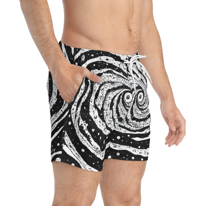 Black Star Spiral Swim Trunks