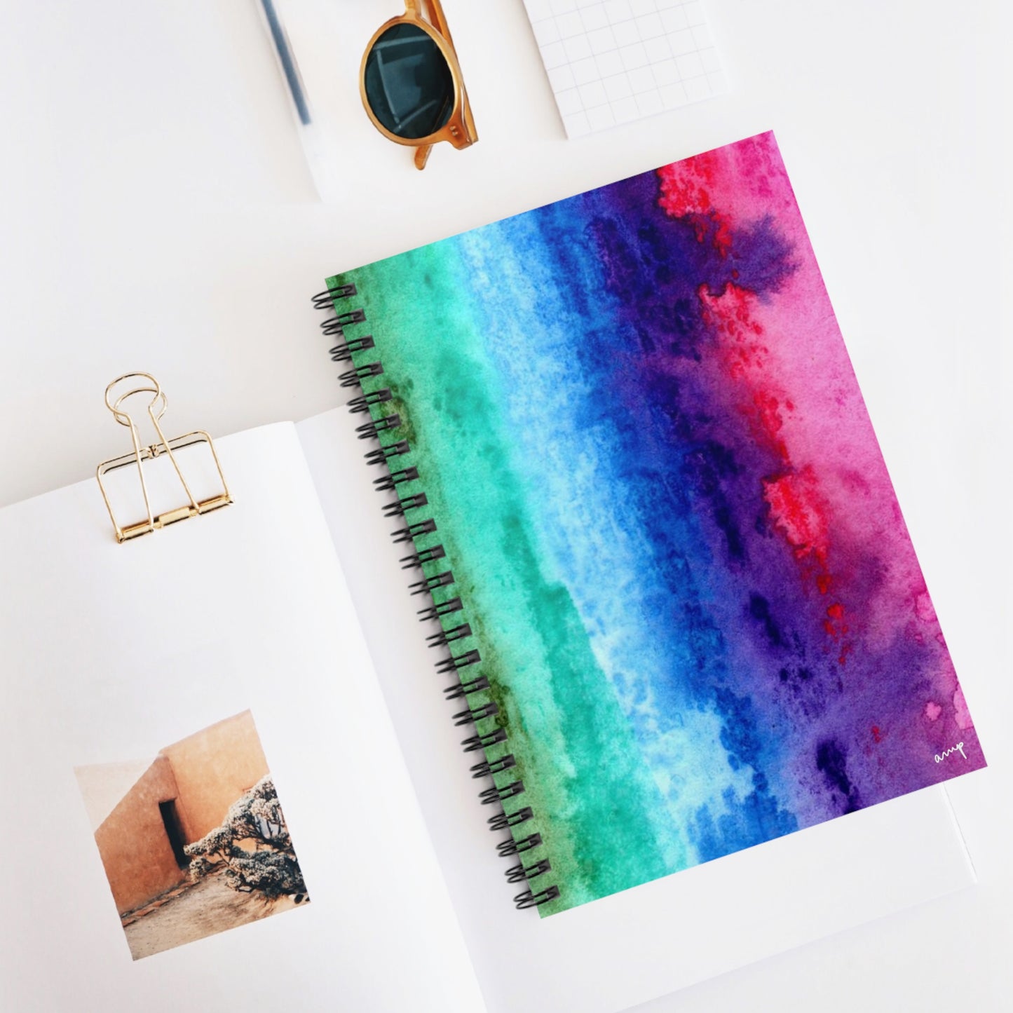 Rainbow Wash Watercolor Notebook - Ruled Line