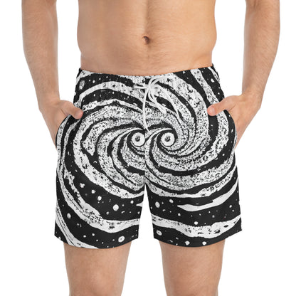 Black Star Spiral Swim Trunks