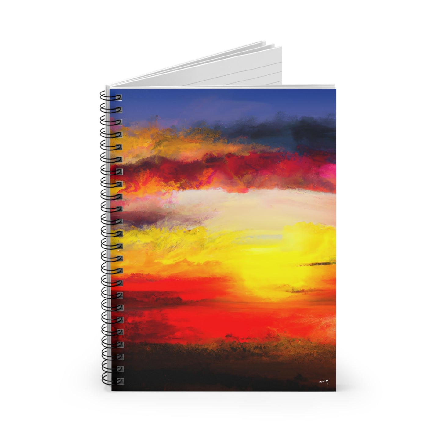 Acrylic Sunset Spiral Notebook - Ruled Line