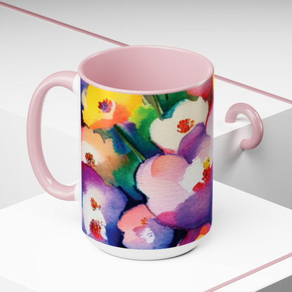 Flowery Watercolored Mug for Mother's Day - 15oz