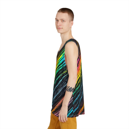 Men's Rainbow Line Art Tank