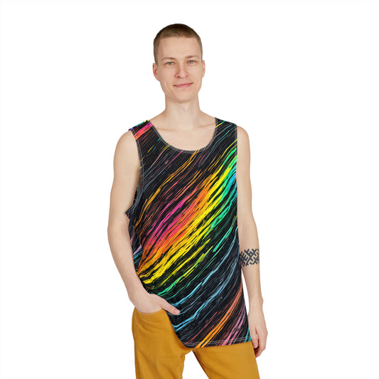 Men's Rainbow Line Art Tank