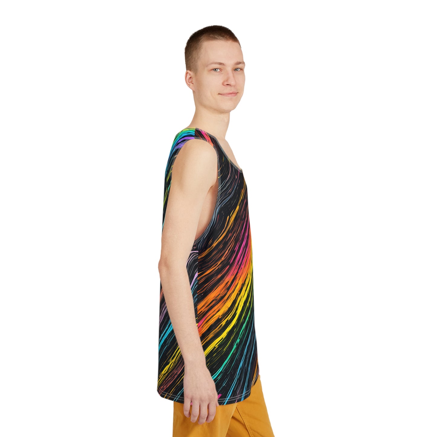 Men's Rainbow Line Art Tank