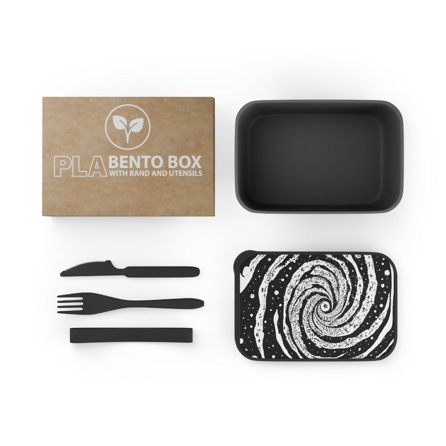 Milky Way Spiral PLA Bento Box with Band and Utensils