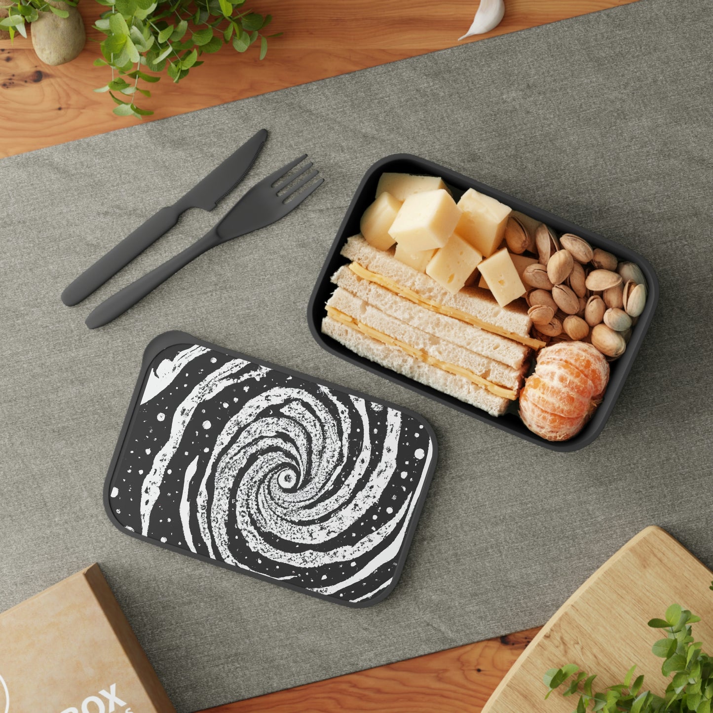 Milky Way Spiral PLA Bento Box with Band and Utensils